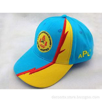 Promotional Girls Blue Yellow Red Cotton Baseball Cap Hat w